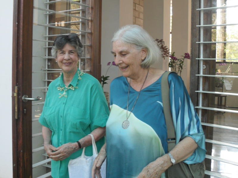 Photographer:Vladimir | Mrs. Sonia Dyne with Shraddavan at the entrance of Savitri Bhavan