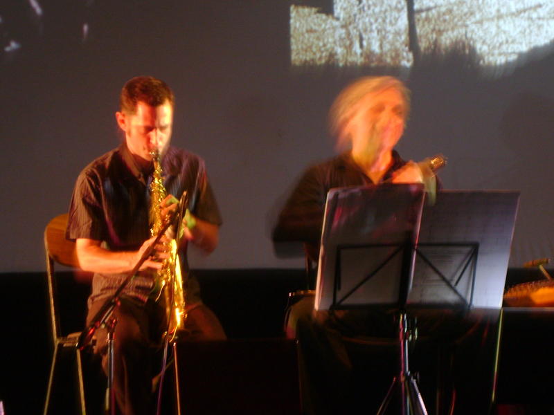 Photographer:Miriam | Matt Littlewood on saxophone, Holger Jetter on violin