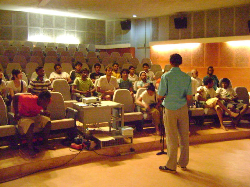 Photographer:Tanja | Aryadeep giving a talk about Auroville
