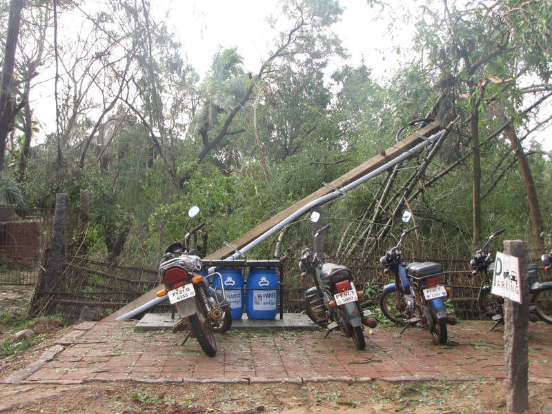 Photographer:Montse | Electrical poles felt down all over Auroville