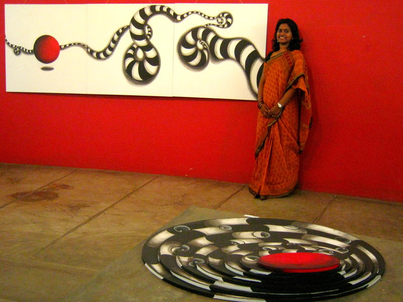 Photographer:Maria | Two works from the Maya's painting series by Sandhya Gopinath from Chennai  