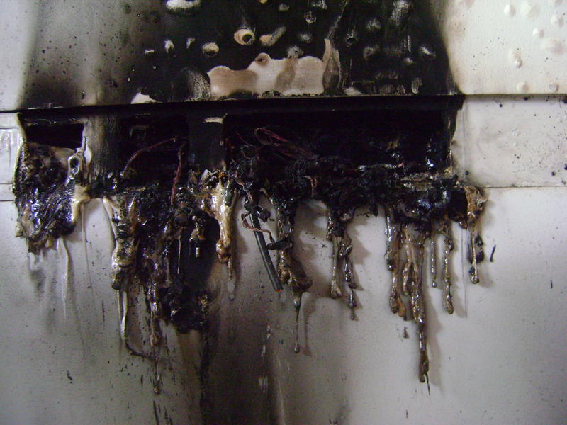 Photographer:Nour | Burnt Electrical Socket at Entry Service in Town Hall