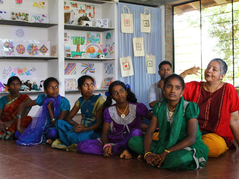 Photographer:Julie | Harini and some girls of Life Education Center.