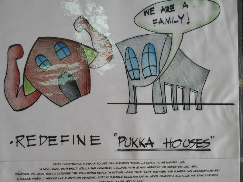 Photographer:Andrea | Cartoon Exhibition on Affordable Housing in Auroville