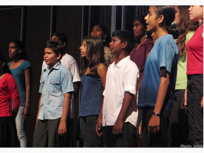 Photographer:Ireno Guerci | All the choir members are attending the Auroville's schools