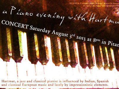 Photographer:web | Hartmut - piano on Saturday at 8pm at Pitanga 