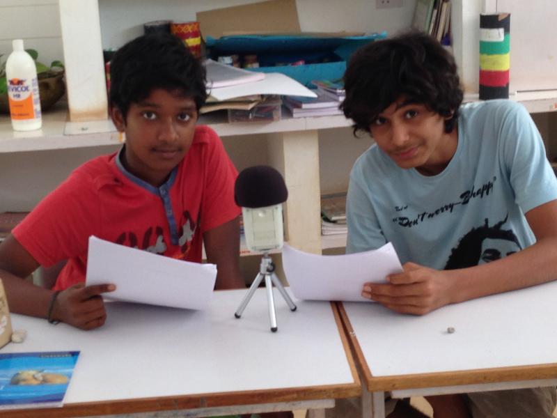 Photographer:Sandrine | Sai and Atman recording at Deepanam school