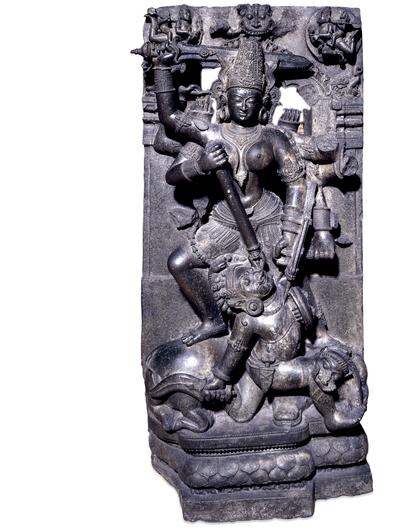 Photographer:Courtesy:http://www.britishmuseum.org/ | Stone Durga Mahishasuramardini Orissa, eastern India, 13th century AD
