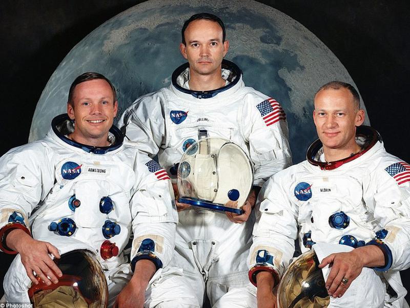 Photographer:Web; www.dailymail.co.uk | Armstrong, Collins, Aldrin- Apollo 11
