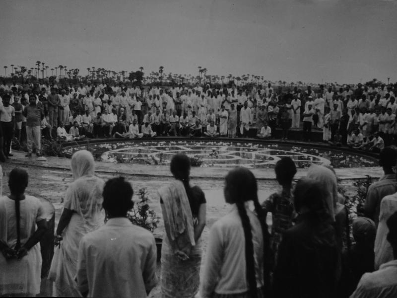 Photographer:Auroville Archives | Inauguration at the Peace area 1968