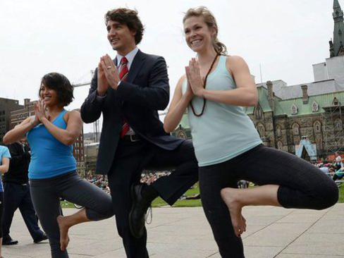 Photographer:from the web | Mr Trudeau practicing the tree pose