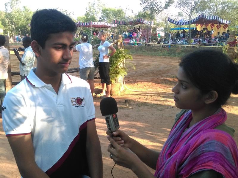 Photographer:Stephen Anurag P | Anirudh, rider from ECE Banglore being interviewed by Lulu