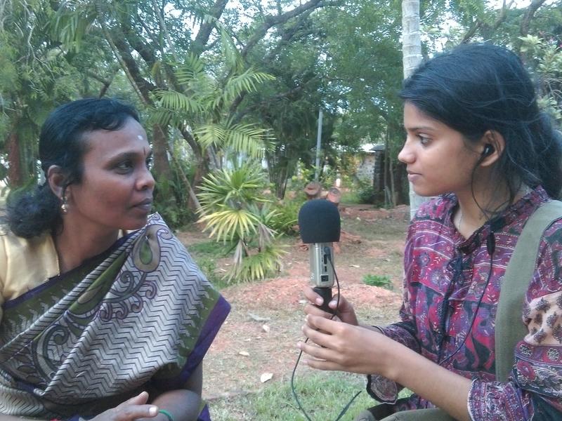 Photographer:Stephen Anurag P | Grace, Manager of the event being interviewd by Lulu for Auroville Radio
