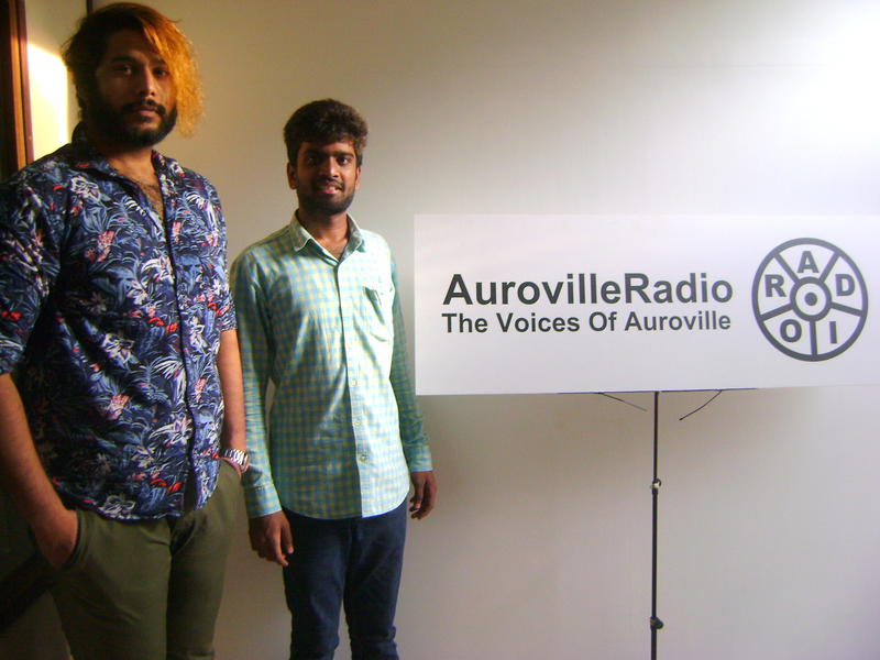Photographer:team | Stephen and Sachin pose at the Auroville Radio station