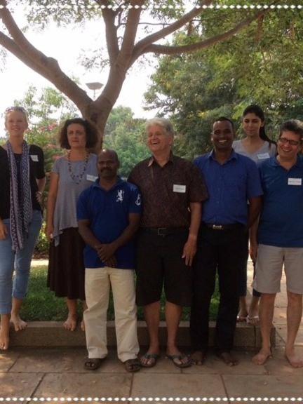 Photographer:Auroville RAS | Working Commetee (from left to right): Inge, Angela, Kumar, Carel, Ranjit, Mandakini, Hemant