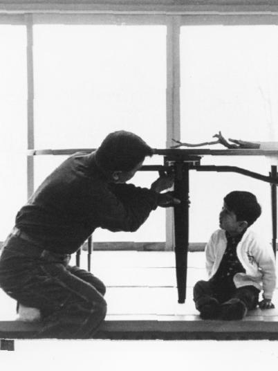 Photographer:web | George Nakashima with one of his children