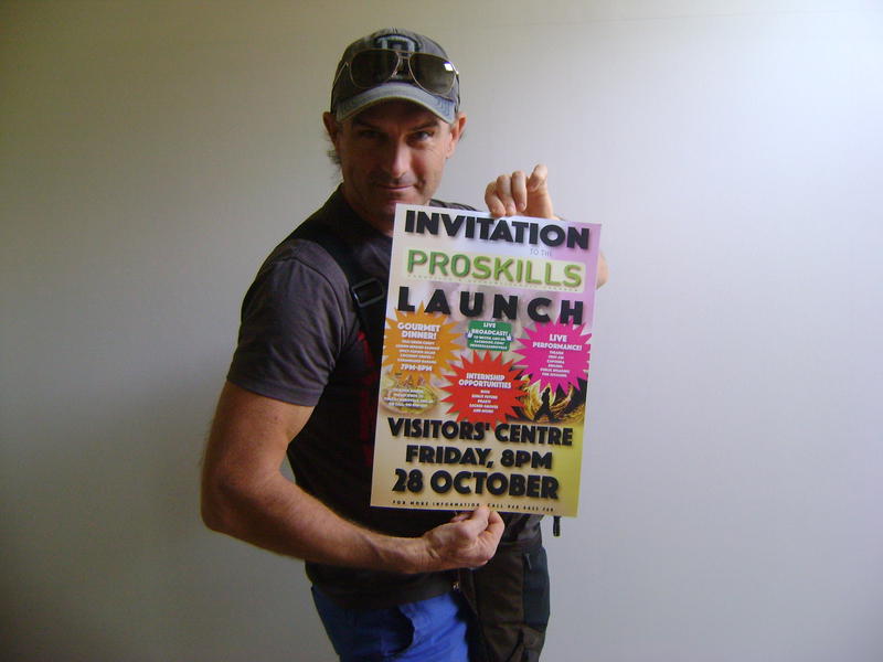 Photographer:Zinka | Jesse with poster of the Proskills Launch Event