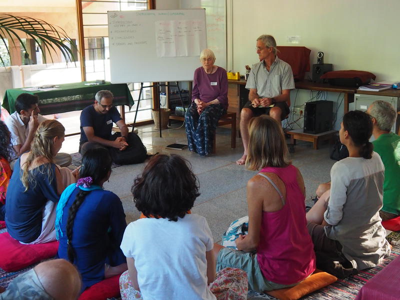 Photographer:Silke | Heidi led an interactive session on democracy in the classroom in Auroville's Teacher Center.