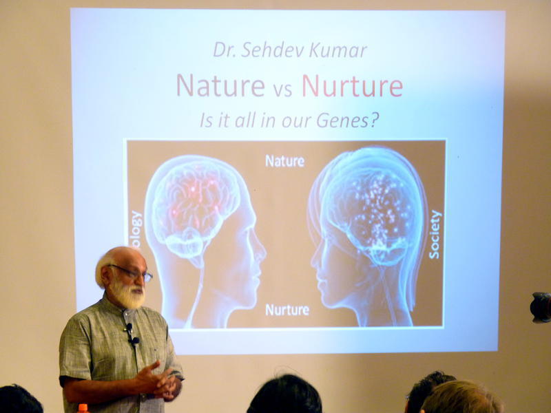 Photographer:Steve | Professor Sehdev Kumar at UP with 3rd lecture Nature vs Nurture