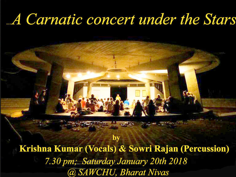 Photographer:web | 20th at 7.30pm at SAWCHU Carnatic music with Krishna Kumar