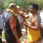<b>Dr. Sarat Kumar Acharya inaugrates new paver road Auroville Visitors Centre</b>