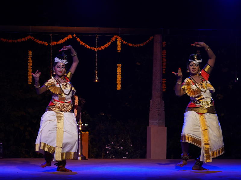 Photographer:Anais | Dancers performing the new dance form Kerala Natnam here in Kalarigram.