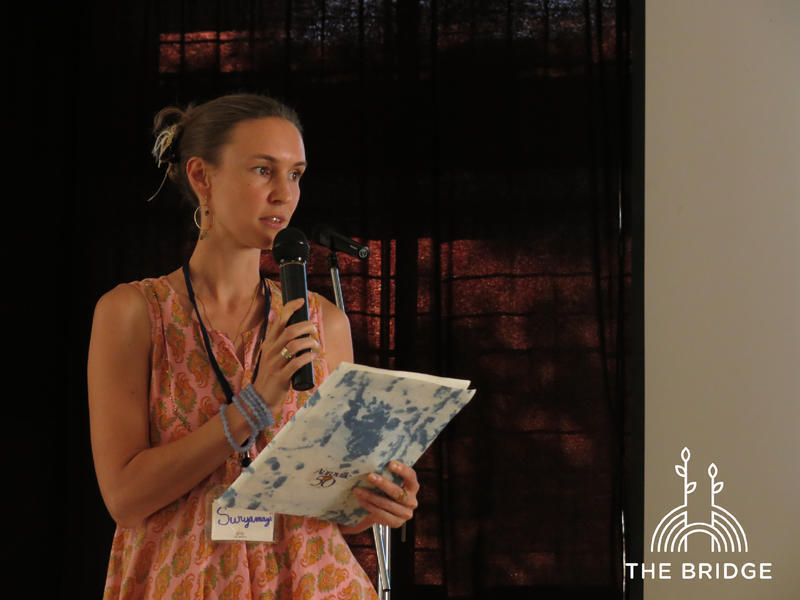 Photographer:Cassandra | Suryamayi Clarence-Smith sharing different dimensions of research in Auroville (Unity Pavilion)