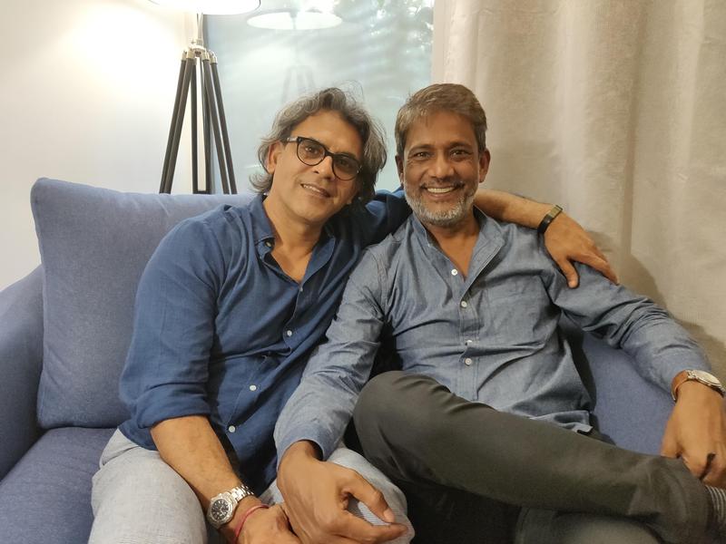 Photographer:Akshay | Sanjay Bhutiani (Left) and Adil Hussain (Right) after their interview with AurovilleRadio