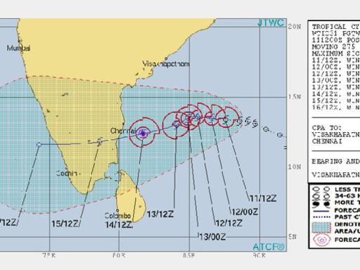 Photographer:web | forecast for cyclone Gaja